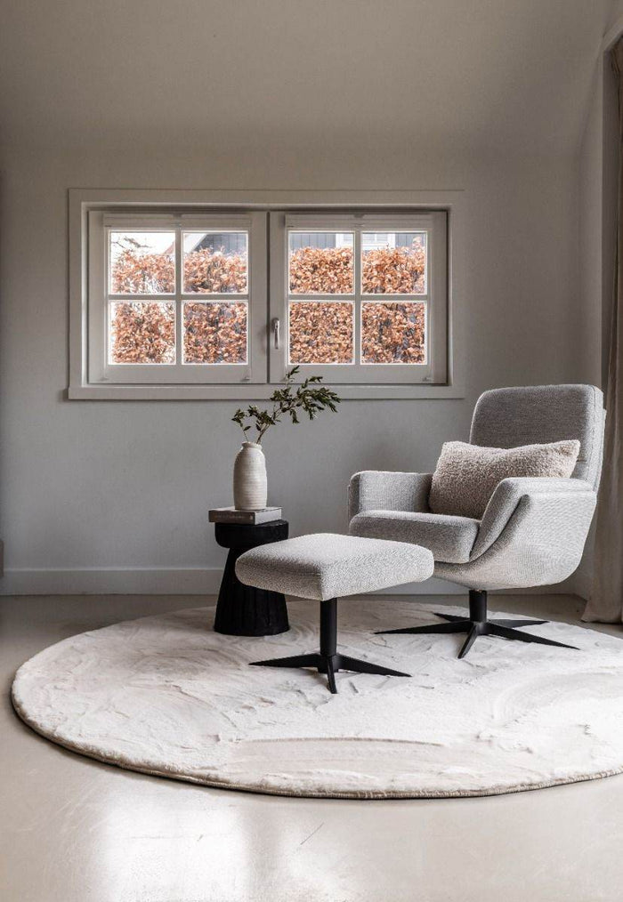 Interieur05 Rond Zacht Hoogpolig Vloerkleed Lux Creme - 160 x 160 cm