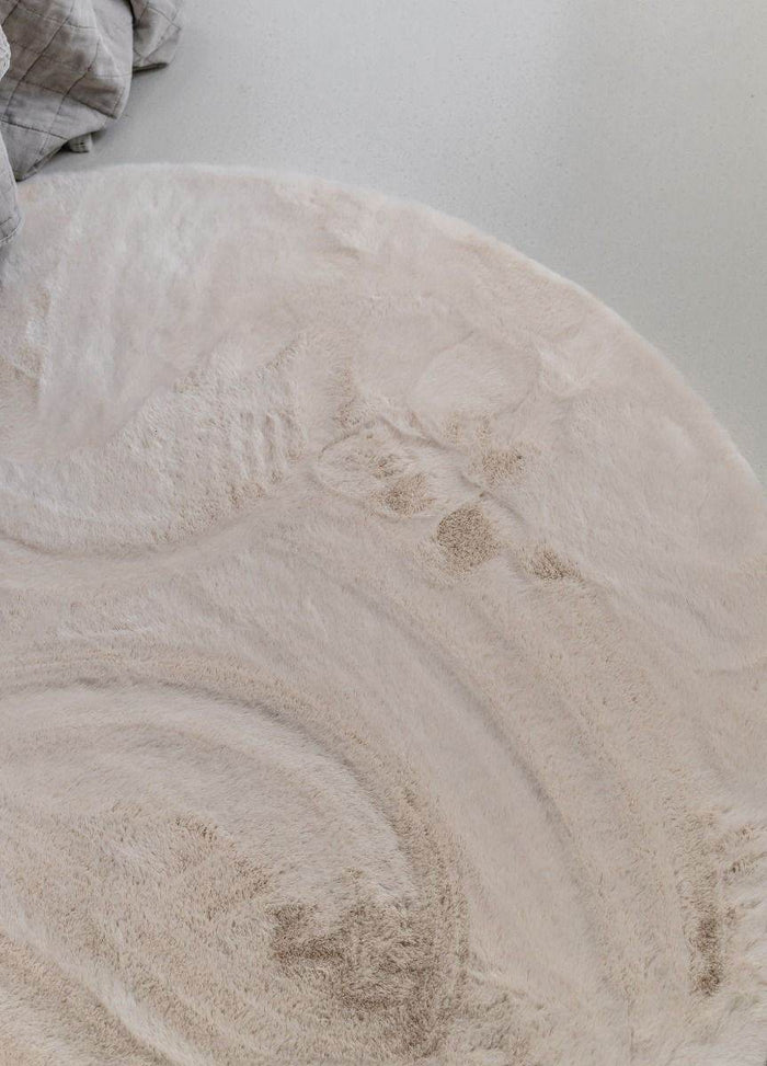 Interieur05 Rond Zacht Hoogpolig Vloerkleed Lux Creme - 160 x 160 cm
