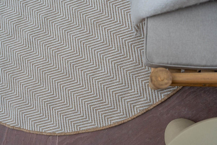 Interieur05 Rond Jute buitenkleed Naturel ZigZag - 200 x 200 cm