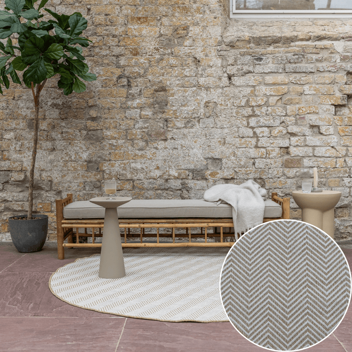 Interieur05 Rond Jute buitenkleed Naturel ZigZag - 200 x 200 cm