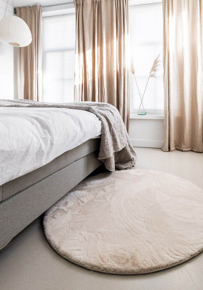 Interieur05 Rond Zacht Hoogpolig Vloerkleed Lux Creme - 240 x 240 cm