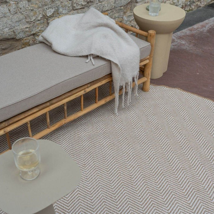 Interieur05 Rond Jute buitenkleed Naturel ZigZag - 240 x 240 cm