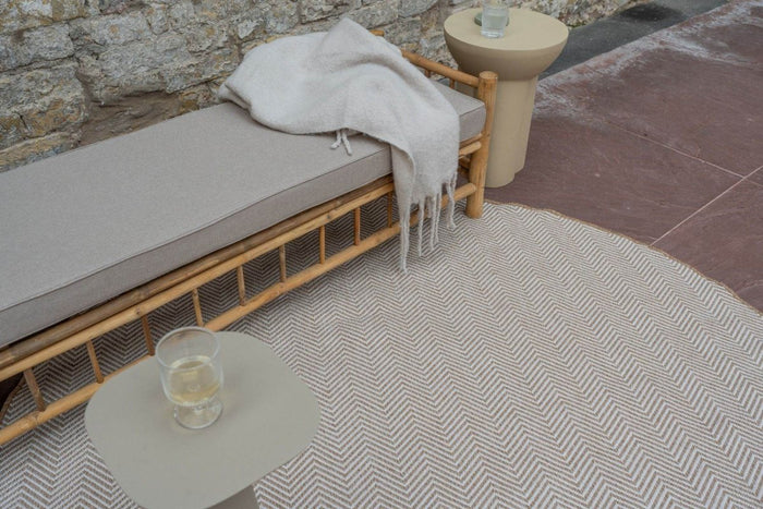 Interieur05 Rond Jute buitenkleed Naturel ZigZag - 240 x 240 cm