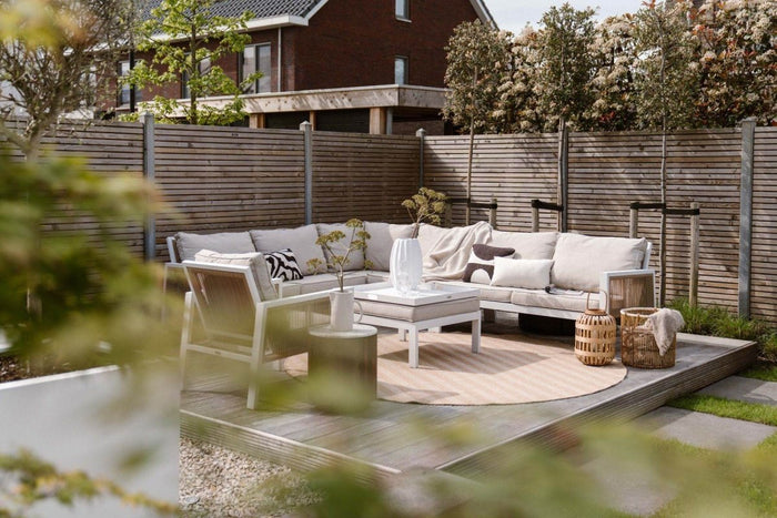 Interieur05 Rond Jute buitenkleed Naturel ZigZag - 240 x 240 cm