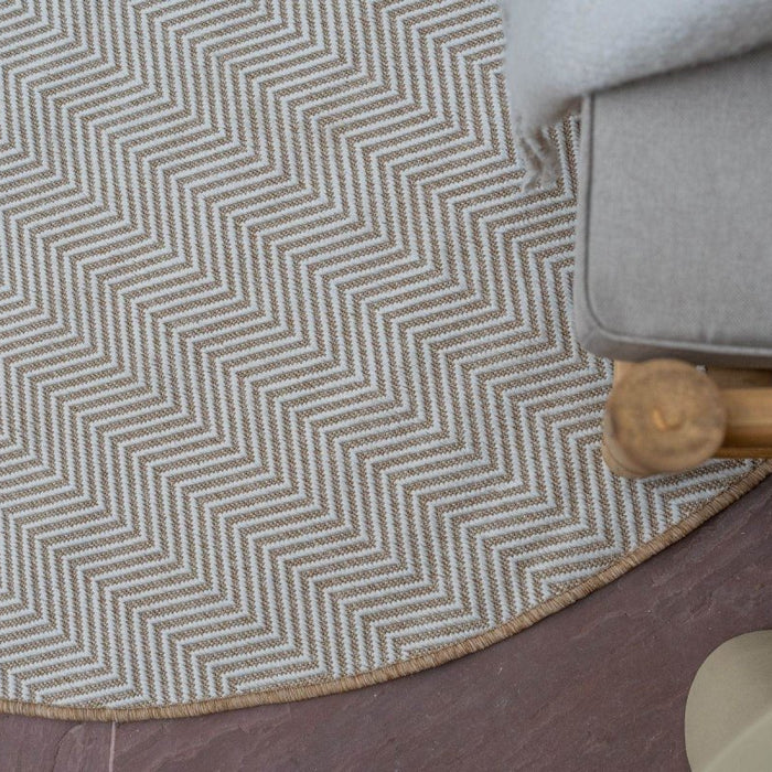 Interieur05 Rond Jute buitenkleed Naturel ZigZag - 240 x 240 cm