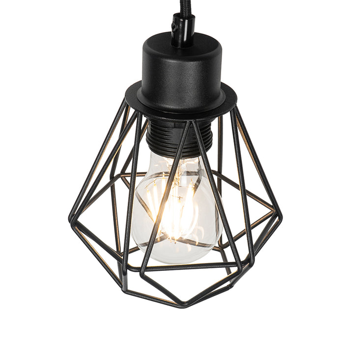 QAZQA Smart wandlamp zwart met hout incl. Wifi A60 - Chon