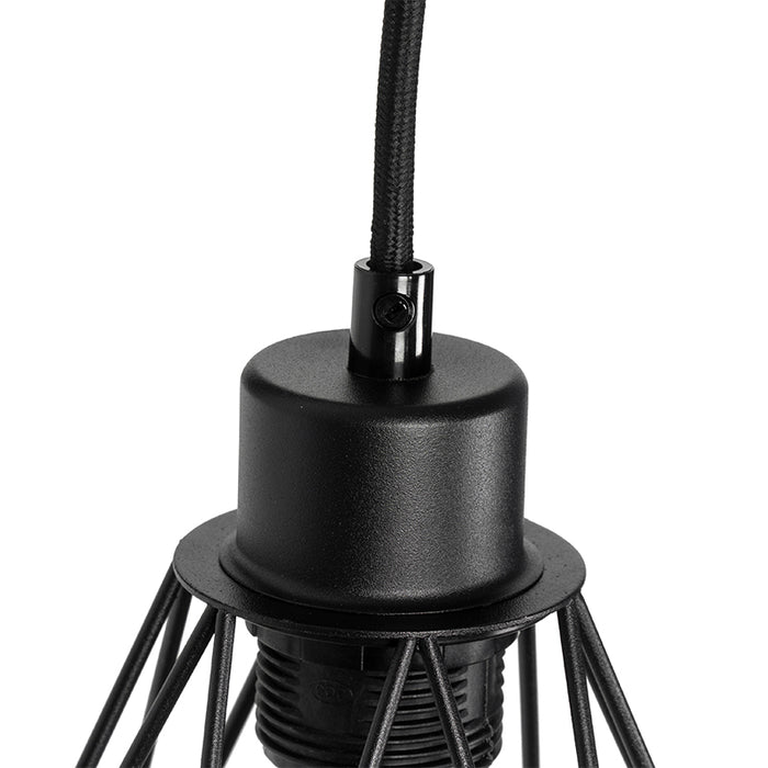 QAZQA Smart wandlamp zwart met hout incl. Wifi A60 - Chon