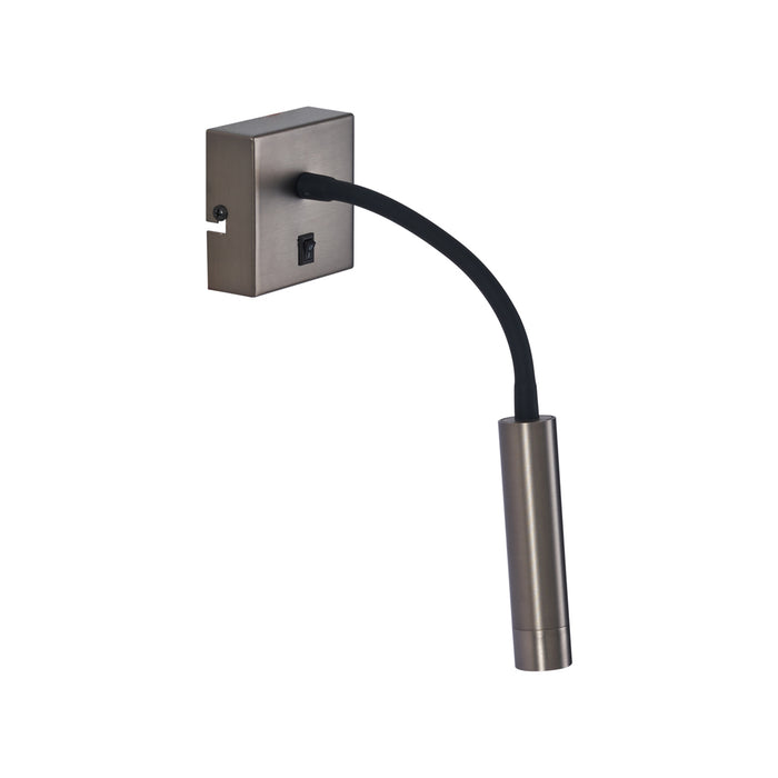 QAZQA Moderne wandlamp gunmetal met USB-C poort - Gosna
