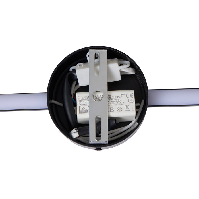 QAZQA Moderne wandlamp zwart 60cm incl. LED - Clockwise