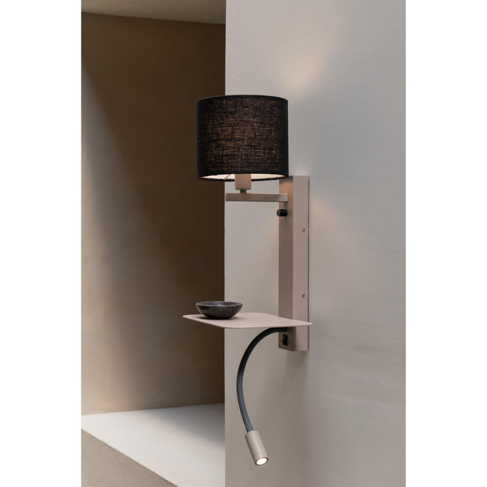 it's about RoMi Florence Wandlamp met Leeslamp - Bruin / Zwart