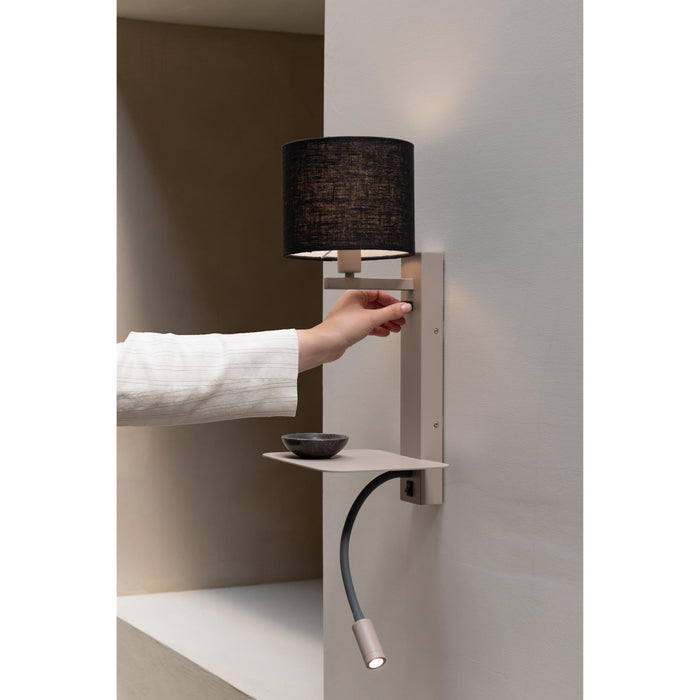 it's about RoMi Florence Wandlamp met Leeslamp - Bruin / Zwart