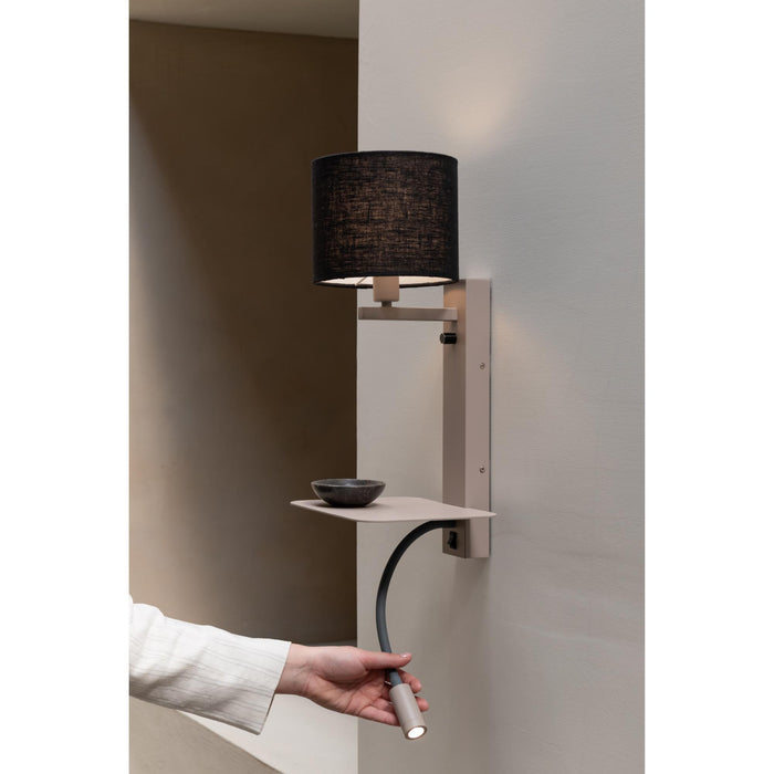 it's about RoMi Florence Wandlamp met Leeslamp - Bruin / Zwart