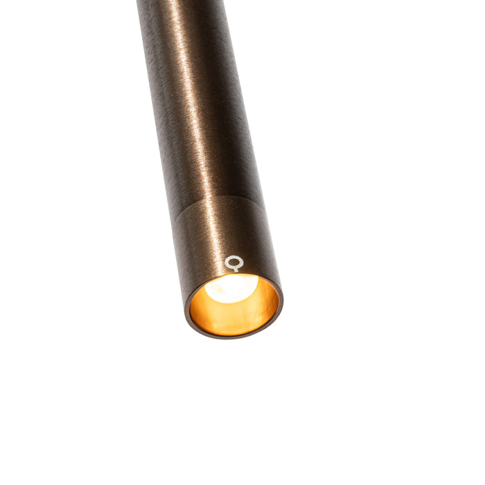 QAZQA Modern railsysteem met 5 hanglampen donker brons 1-fase -