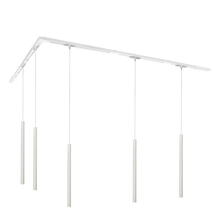 QAZQA Modern railsysteem met 5 hanglampen wit 1-fase - Iconic Frini