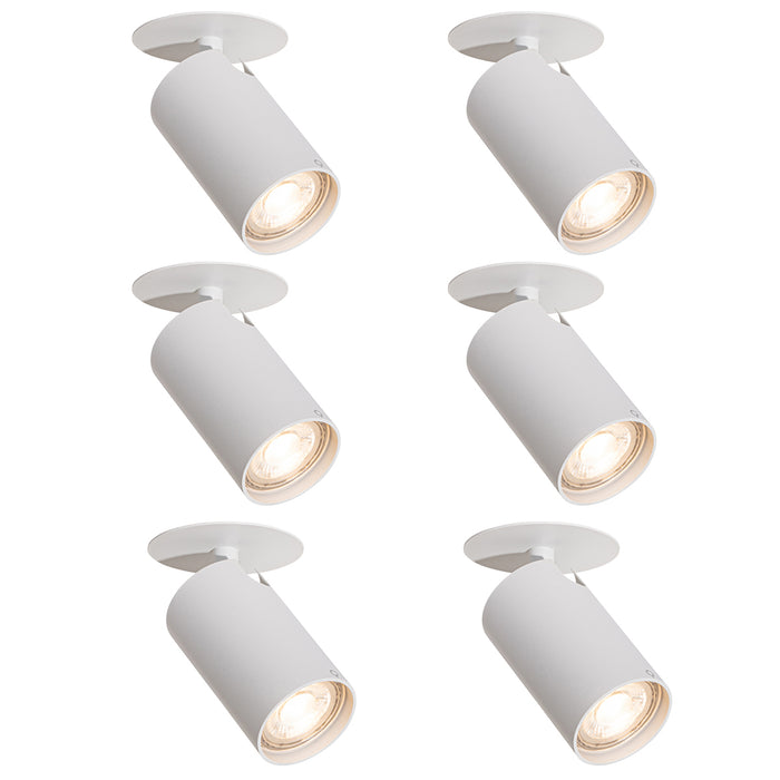 QAZQA Set van 6 moderne inbouwspots wit GU10 50mm - Chels