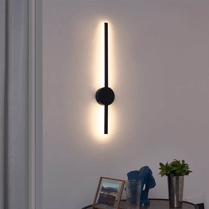 QAZQA Moderne wandlamp zwart 60cm incl. LED - Clockwise