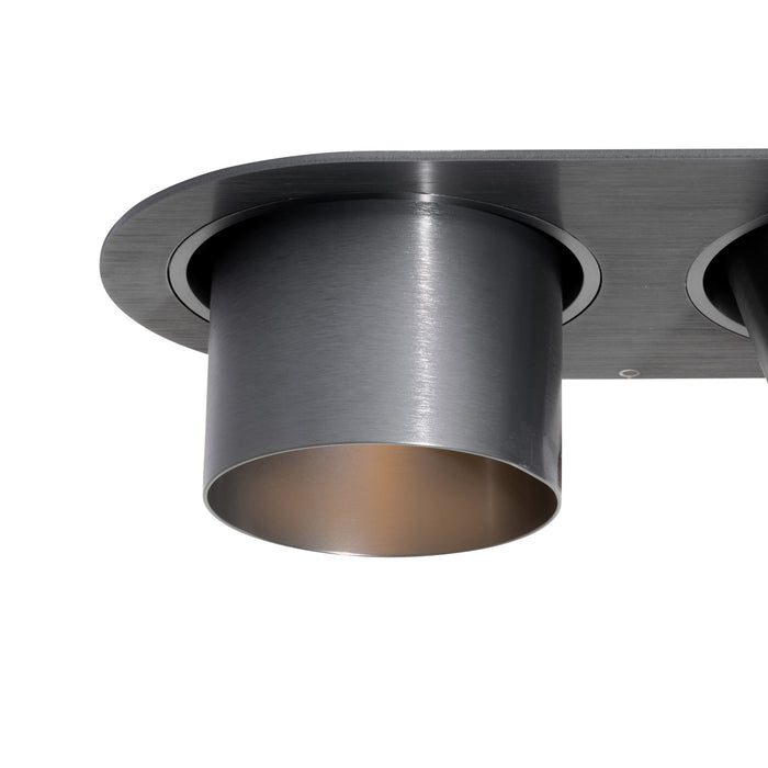 QAZQA Set van 6 inbouwspots gunmetal GU10 70mm kantelbaar 2-lichts -