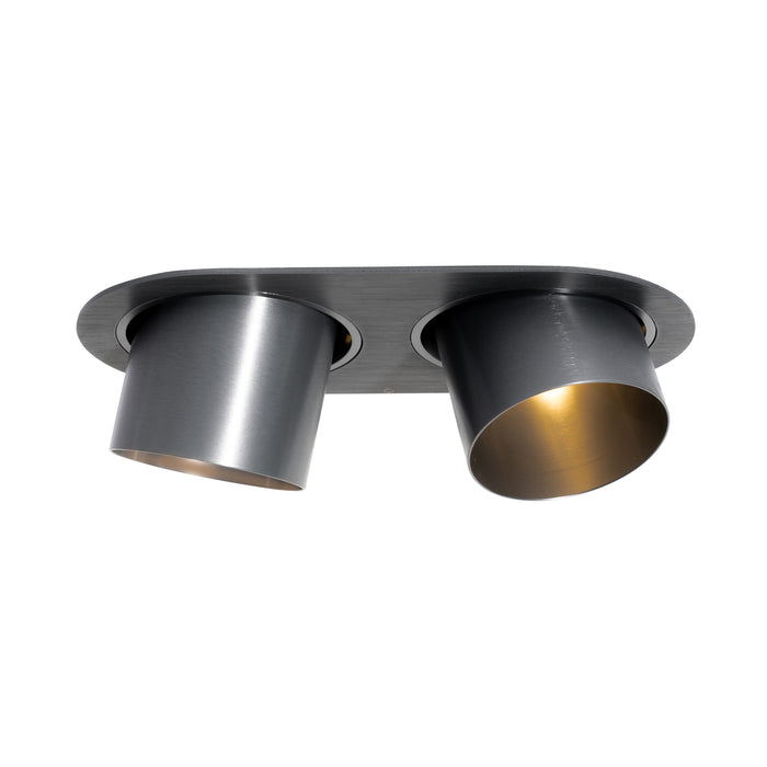 QAZQA Set van 6 inbouwspots gunmetal GU10 70mm kantelbaar 2-lichts -