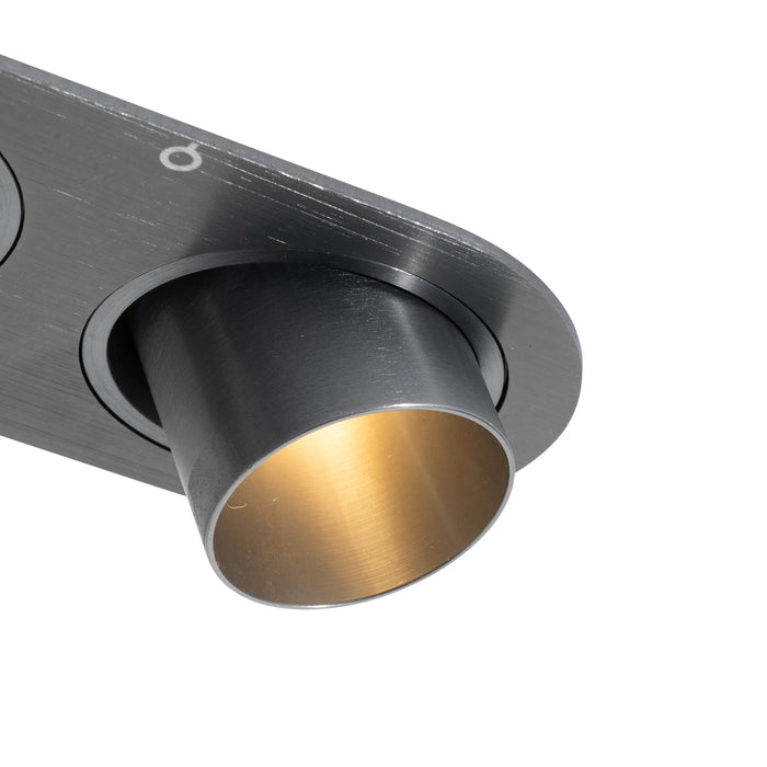 QAZQA Set van 6 inbouwspots gunmetal GU10 35mm kantelbaar 2-lichts -