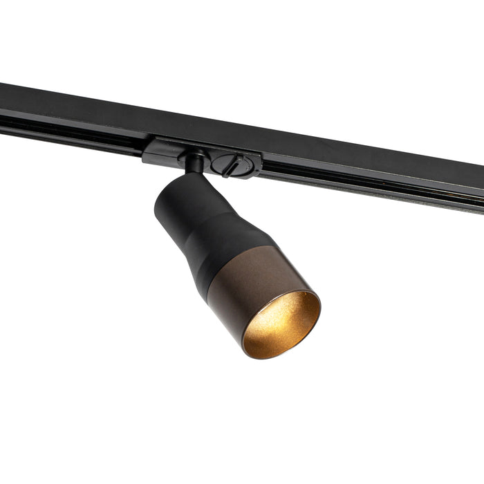 QAZQA Modern railsysteem met 5 spots zwart met donker brons 1-fase -