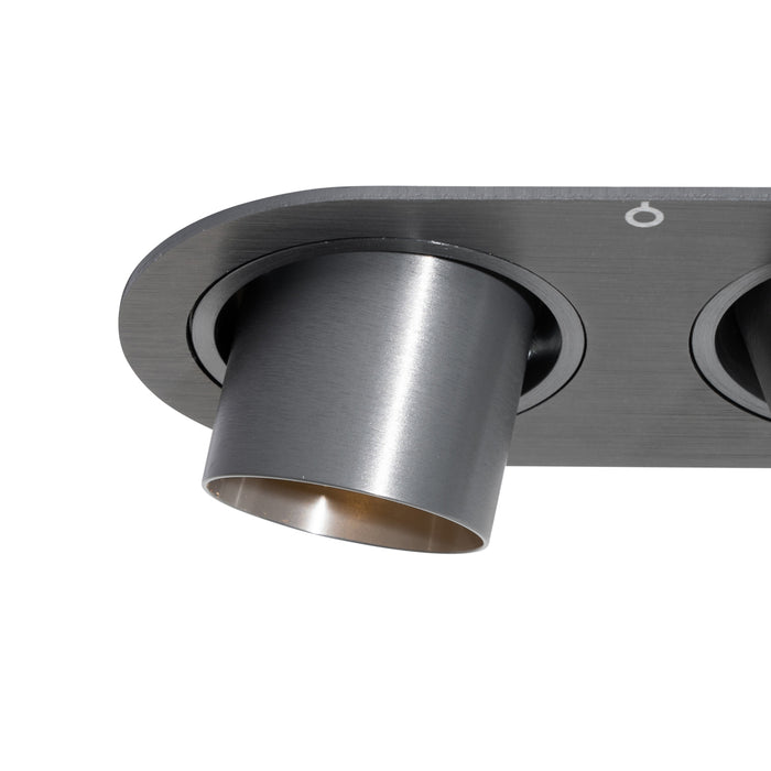 QAZQA Set van 6 inbouwspots gunmetal GU10 35mm kantelbaar 2-lichts -