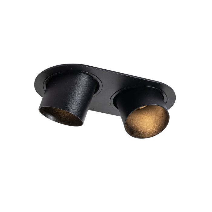 QAZQA Set van 6 inbouwspots zwart GU10 50mm 2-lichts - Installa