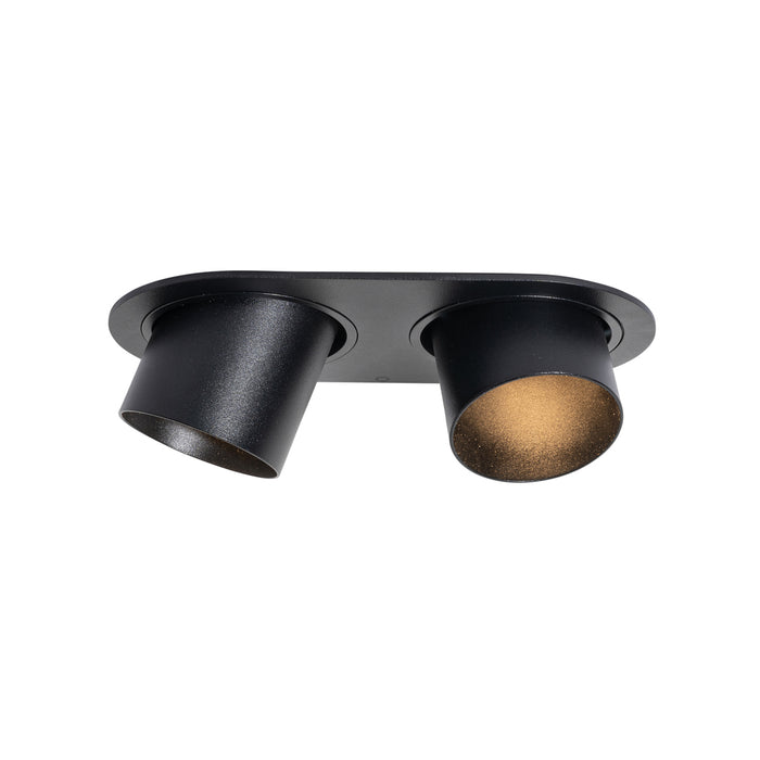 QAZQA Set van 6 inbouwspots zwart GU10 50mm 2-lichts - Installa