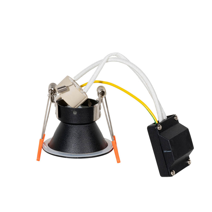 QAZQA Set van 6 moderne inbouwspots zwart met goud GU10 35mm IP44 -