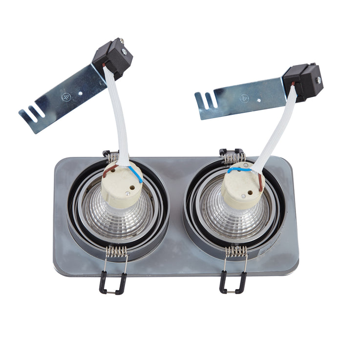 QAZQA Set van 6 afgeronde inbouwspots gunmetal GU10 50mm draai- en