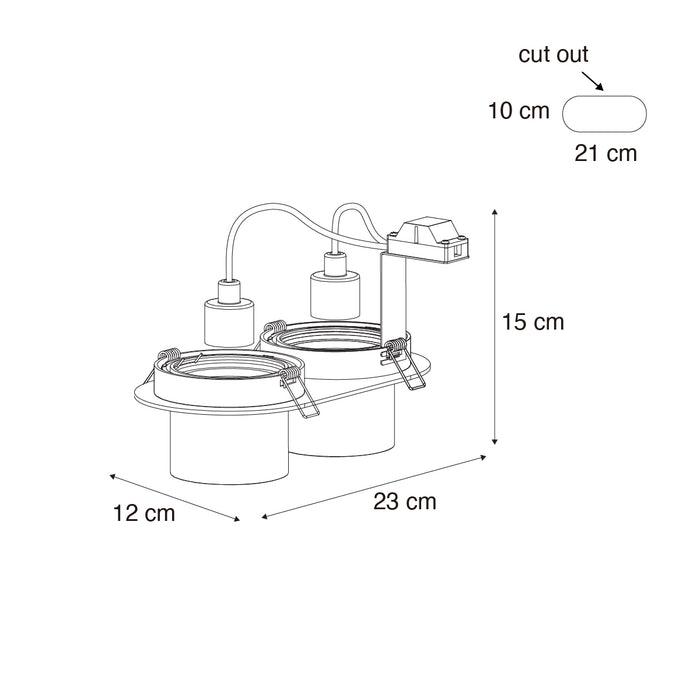 QAZQA Set van 6 inbouwspots wit GU10 70mm kantelbaar 2-lichts -