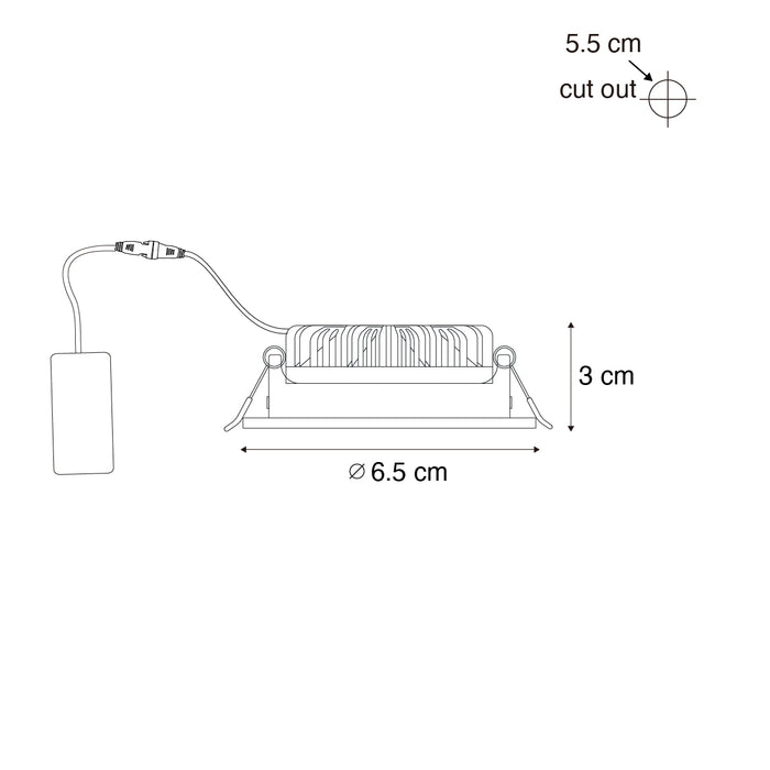 QAZQA Set van 6 inbouwspots wit kantelbaar 6,5cm incl. LED IP54 ultra