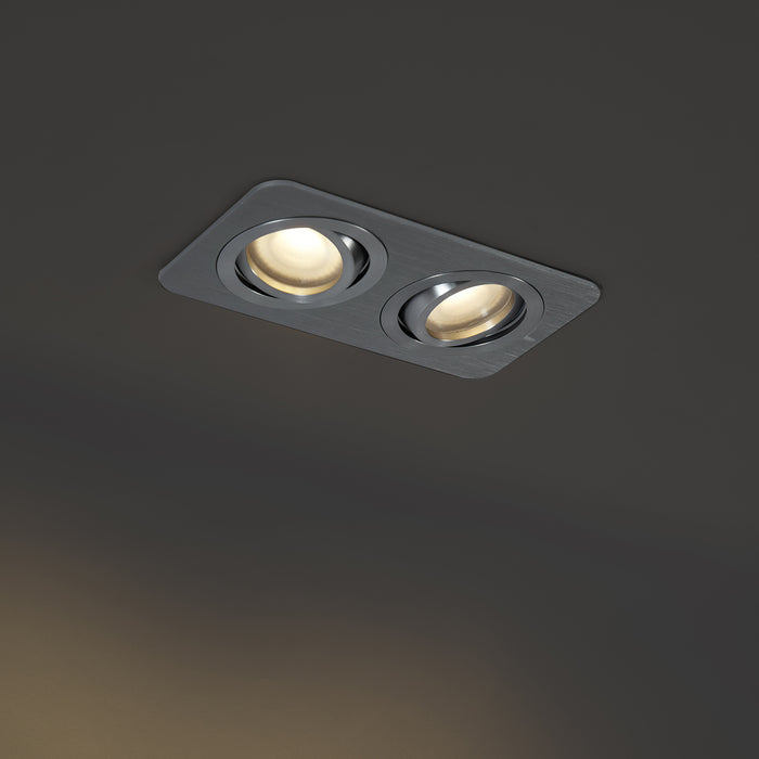 QAZQA Set van 6 afgeronde inbouwspots gunmetal GU10 50mm draai- en