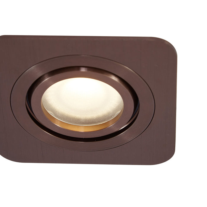 QAZQA Afgeronde inbouwspot donkerbrons GU10 50mm draai- en kantelbaar