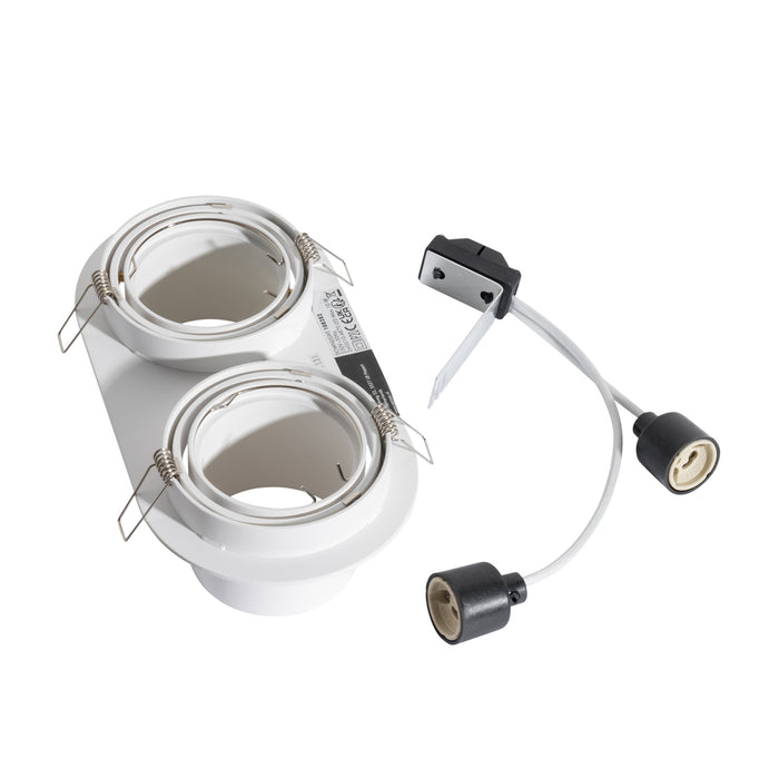 QAZQA Set van 6 inbouwspots wit GU10 70mm kantelbaar 2-lichts -