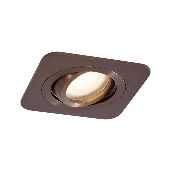 QAZQA Afgeronde inbouwspot donkerbrons GU10 50mm draai- en kantelbaar