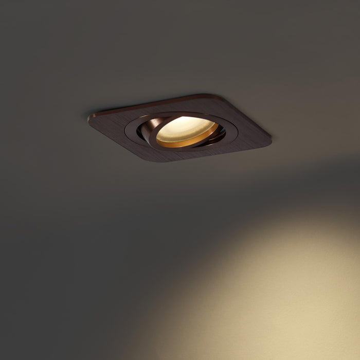 QAZQA Afgeronde inbouwspot donkerbrons GU10 50mm draai- en kantelbaar