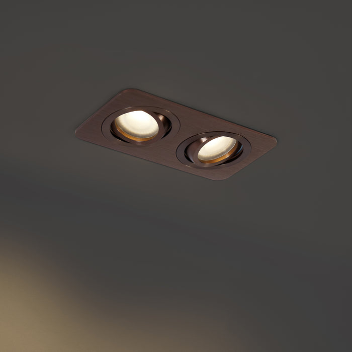 QAZQA Set van 6 afgeronde inbouwspots donkerbrons GU10 50mm draai- en