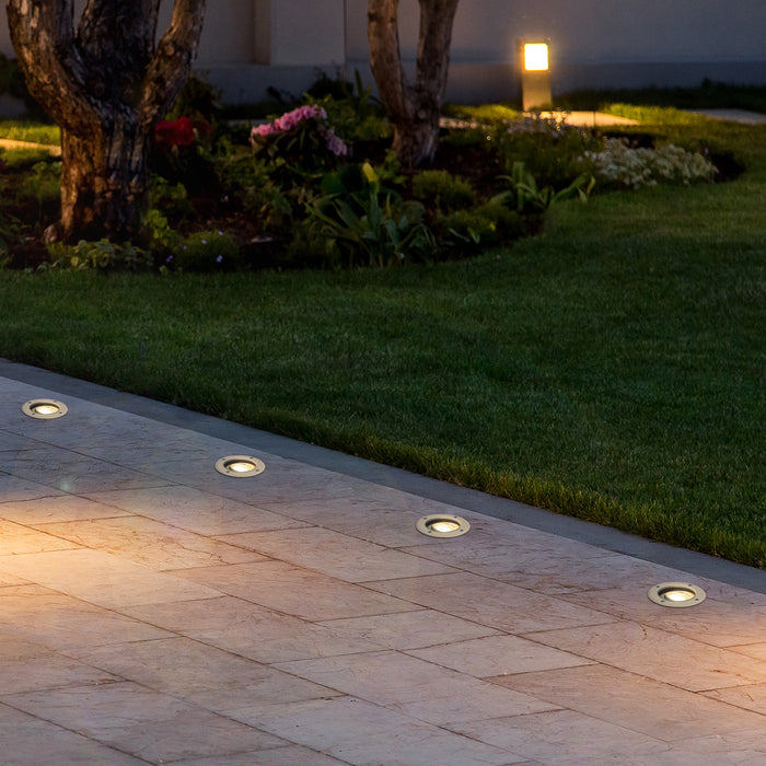 QAZQA Moderne grondspot beige GU10 50mm verstelbaar IP65 - Delux