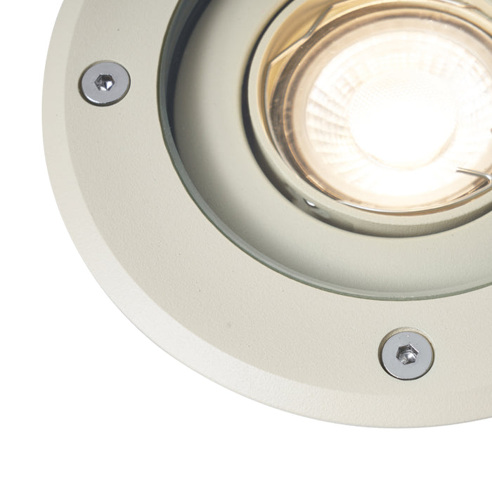 QAZQA Moderne grondspot beige GU10 50mm verstelbaar IP65 - Delux