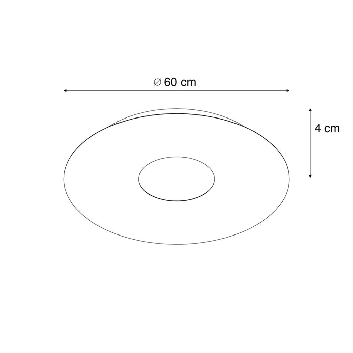 QAZQA Moderne plafondlamp zwart 60cm incl. LED 3-staps dimbaar -