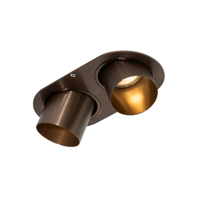 QAZQA Set van 6 inbouwspots donkerbrons GU10 50mm 2-lichts - Installa