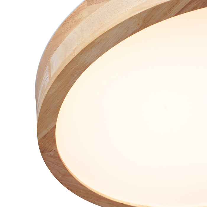 QAZQA Scandinavische plafondlamp hout 40cm incl. LED dimbaar - Pecker