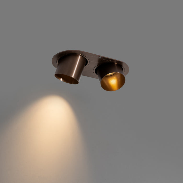 QAZQA Set van 6 inbouwspots donkerbrons GU10 50mm 2-lichts - Installa