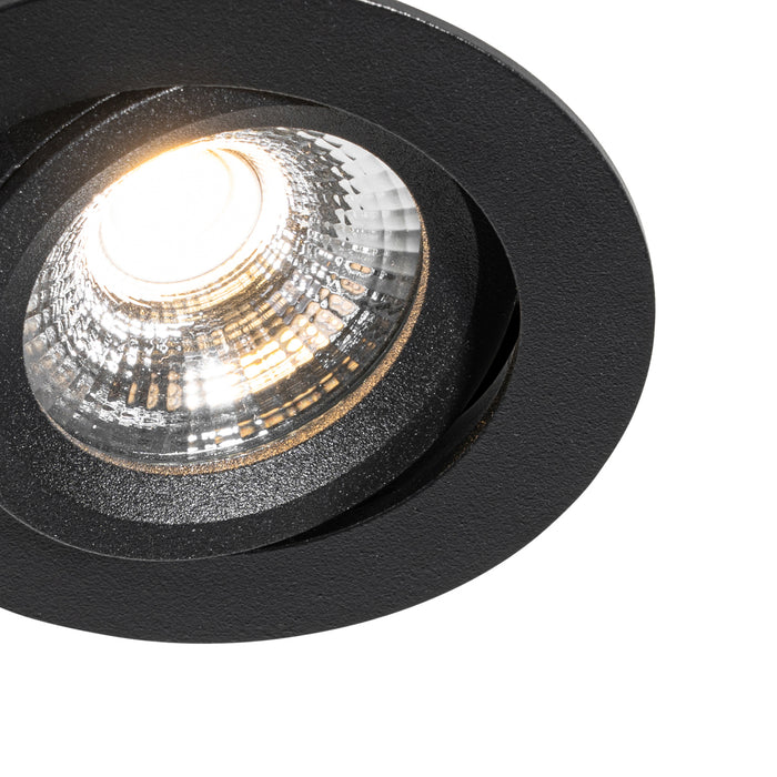 QAZQA Set van 6 inbouwspots zwart kantelbaar 8,2cm incl. LED dim to