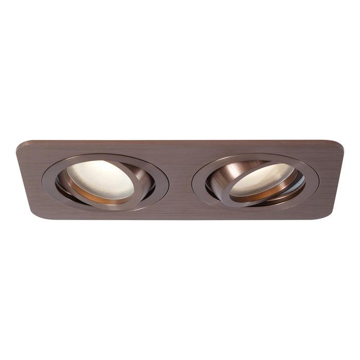 QAZQA Afgeronde inbouwspot donkerbrons GU10 50mm draai- en kantelbaar