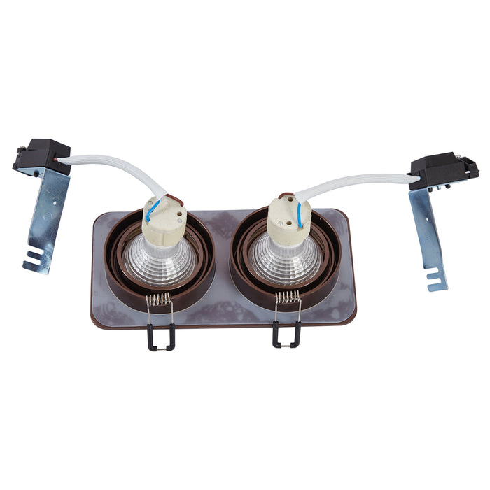 QAZQA Afgeronde inbouwspot donkerbrons GU10 50mm draai- en kantelbaar