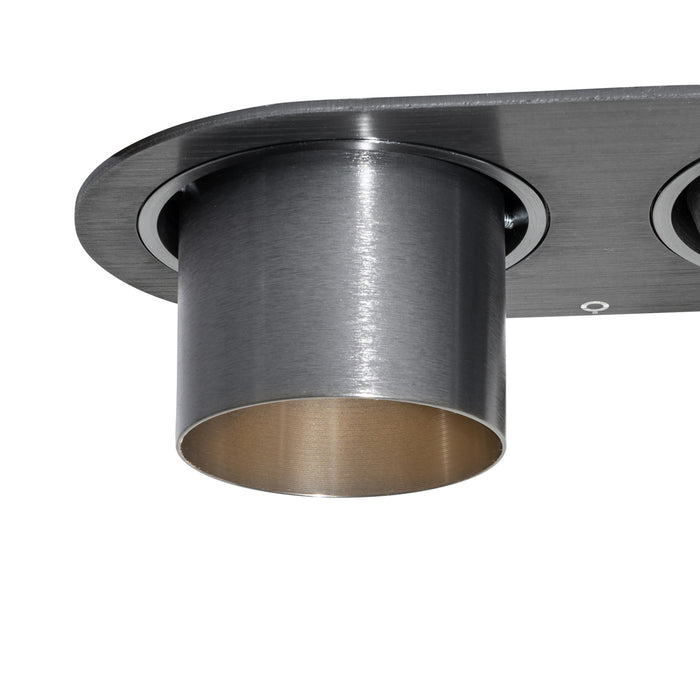 QAZQA Set van 6 inbouwspots gunmetal GU10 50mm 2-lichts - Installa