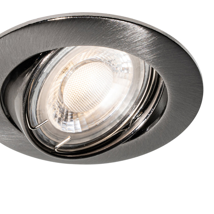 QAZQA Set van 6 moderne inbouwspots gunmetal GU10 50mm rond