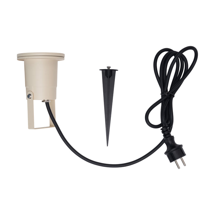 QAZQA Prikspot beige GU10 50mm verstelbaar IP65 incl. snoer en