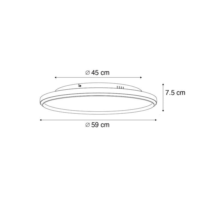 QAZQA Design plafondlamp zwart met vilt incl. LED 3-staps dimbaar -